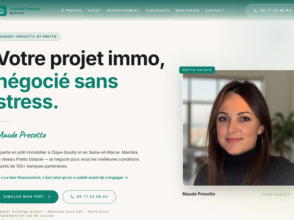 Le site internet de Maude Presotto